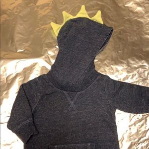 3 Month Hooded Dinosaur French Terry Jumpsuit